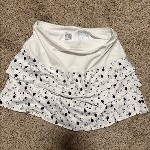 Lucky in Love White and Black Patterned Mini Skirt